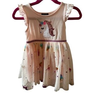 Zunie Unicorn Print Toddlers Dress